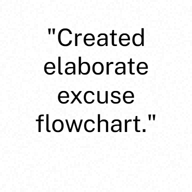 Created elaborate excuse flowchart
